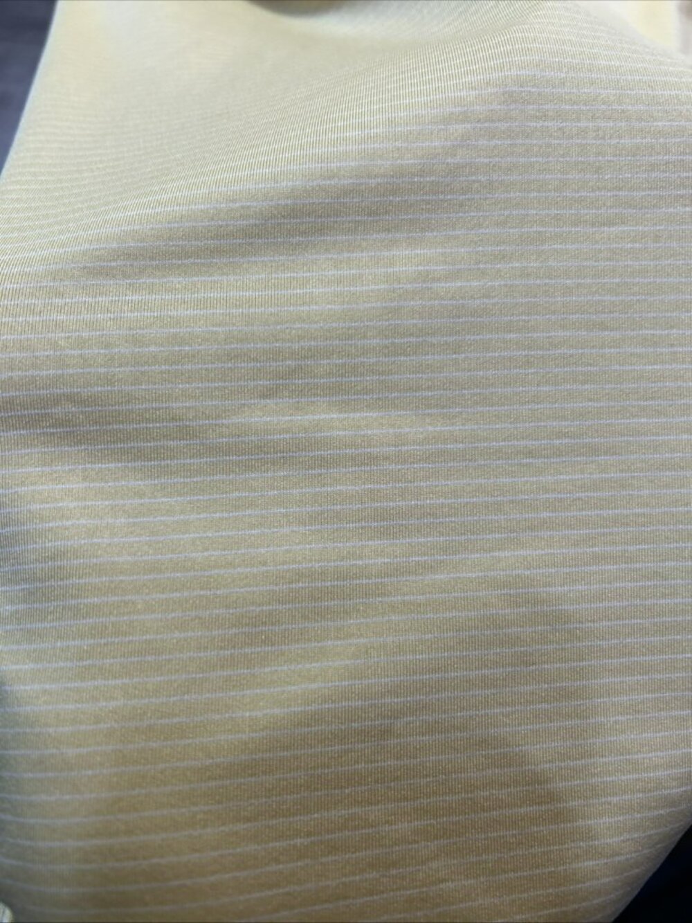Peter Millar Shirt Mens Large Yellow Striped Summer Comfort Polo Short Sleeves - Picture 4 of 5